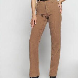 Reformation Cynthia High Rise Corduroy Pants in Mud - size 24